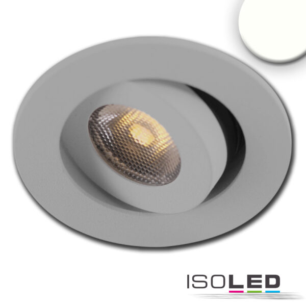 LED Einbauleuchte MiniAMP alu gebürstet, 3W, 24V DC, neutralweiß, dimmbar