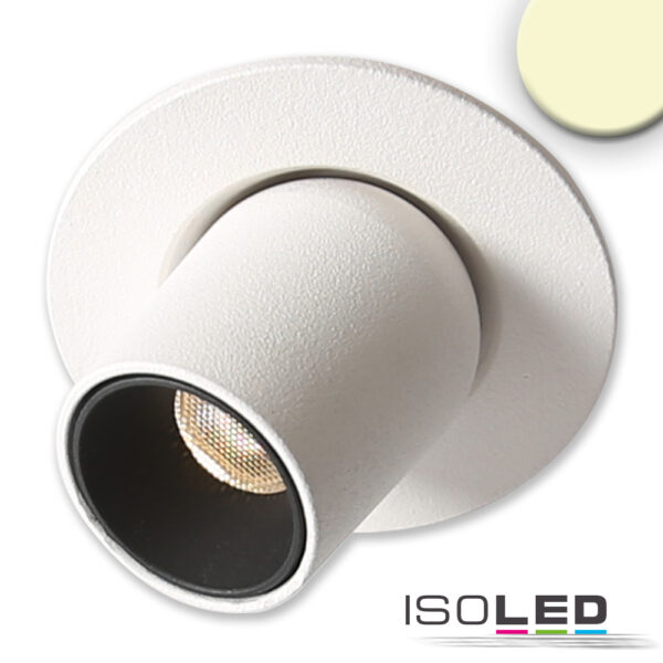 LED Einbauleuchte Pipe MiniAMP weiß, 3W, 24V DC, warmweiß, dimmbar