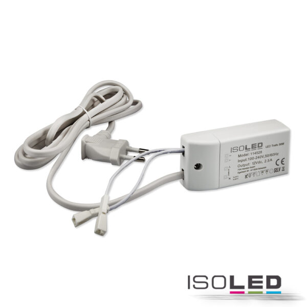 LED Trafo MiniAMP 12V/DC, 0-30W, 200cm Kabel mit Flachstecker, sekundär 2 female Buchsen