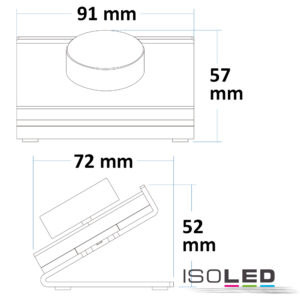 114530_skizze Sys-Pro Single Color 1 Zone Tisch-Fernbedienung, schwarz