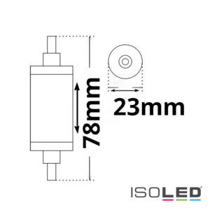 R7s LED Stab SLIM, 6W, L: 78mm, neutralweiß, dimmbar