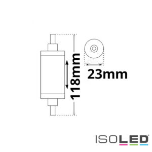R7s LED Stab SLIM, 10W, L: 118mm, neutralweiß, dimmbar
