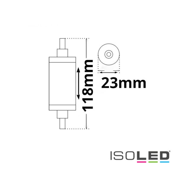 R7s LED Stab SLIM, 10W, L: 118mm, neutralweiß, dimmbar