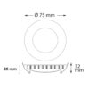 LED Einbauleuchte LUNA MiniAMP 4W, indirektes Licht, 24V DC, weiß, 2700K, dimmbar