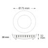 LED Einbauleuchte LUNA MiniAMP 4W, indirektes Licht, 24V DC, weiß, 4000K, dimmbar