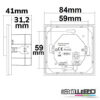 DALI DT8 CCT 1 Gruppe Einbau-Dreh Master-Controller, weiß, 230V AC oder DALI-Bus Spannung
