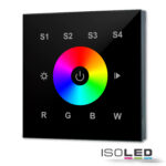 DALI DT8 RGB+W 1 Gruppe Einbau-Touch Master-Controller, schwarz, 230V AC oder DALI-Bus Spannung