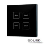 DALI 4 Adressen Einbau-Touch Master-Dimmer, schwarz, Versorgung via DALI-Bus Spannung