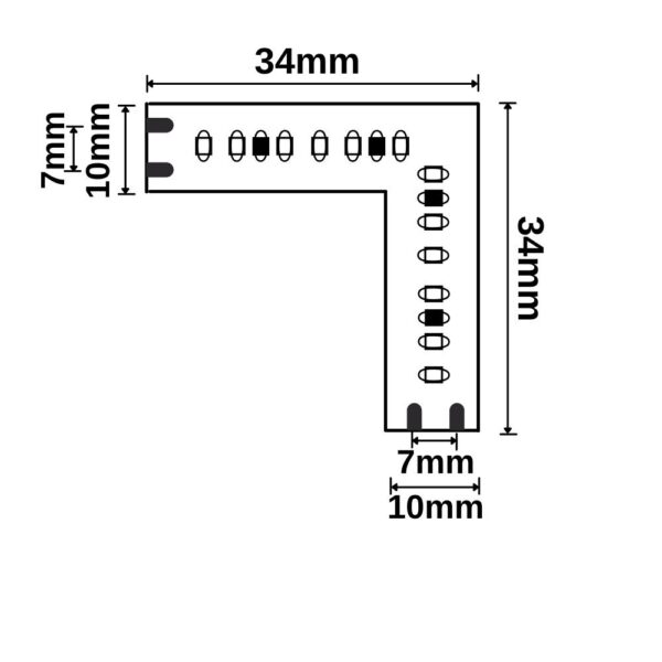 Eckverbindung leuchtend 0,8W für CRI965 Linear10 Flexband, 24V DC, 15W, IP20