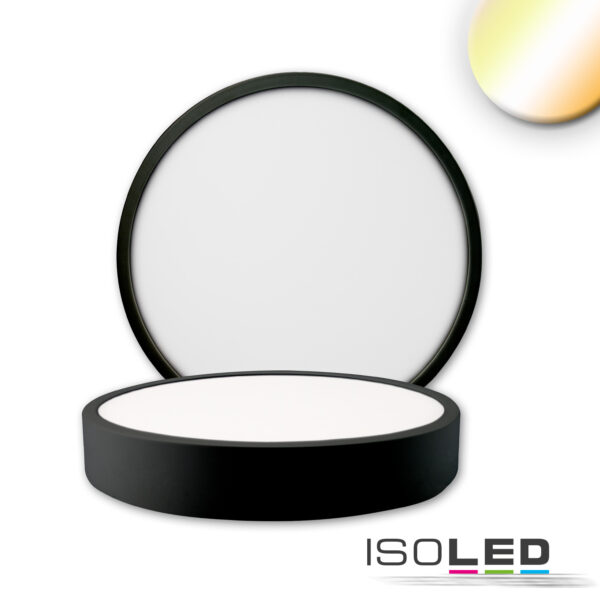 LED Deckenleuchte PRO schwarz, 15W, rund, DN170, ColorSwitch 2700|3000|4000K, dimmbar