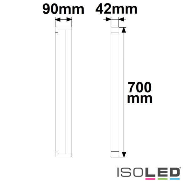 LED Wandlampe schwenkbar, 700mm, 20W, schwarz, ColorSwitch 2700|3000|4000K