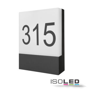 LED Wandleuchte 10W, IP54, schwarz, warmweiß, Selbstklebeziffern beiliegend