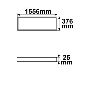 115909_skizze LED Leuchtrahmen H25, Innenformat 320x1500mm, 75W, weißdynamisch, CRI92