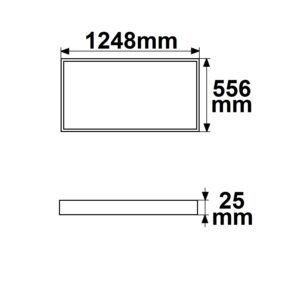 115911_skizze LED Leuchtrahmen H25, Innenformat 500x1192mm, 70W, weißdynamisch, CRI92