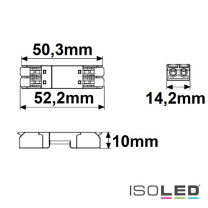 116145_skizze Durchgang Steckverbinder 2-polig, 0,5-2,5mm², max. 250V/10A