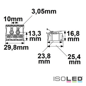 116149_skizze Anschlussklemme 2x3-polig, 0,5-2,5mm², max. 450V/16A