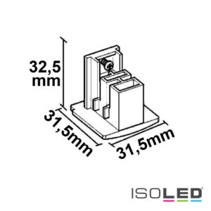 116217_skizze 3-Phasen DALI Endkappe für Aufbauschiene, weiß, 1 Stück