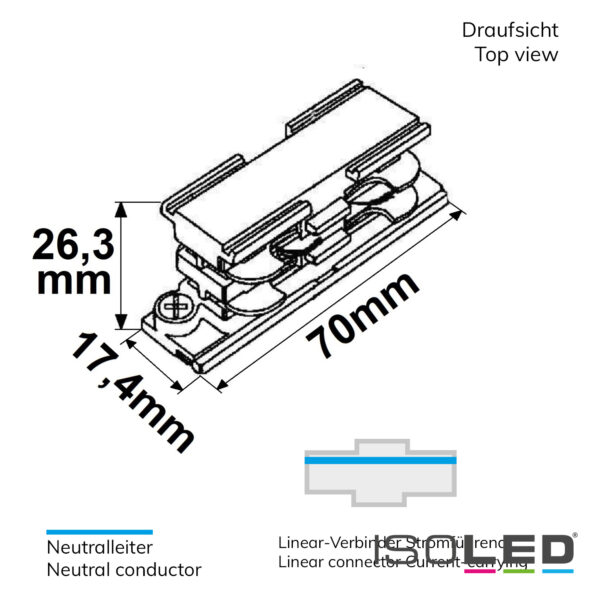 3-Phasen DALI Schiene Linearverbinder, stromführend, weiß