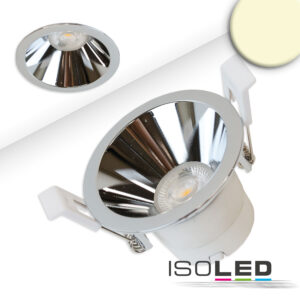 LED Einbaustrahler BACK60-68, alu glänzend, rund, 5W, CRI90, 3000K, rückversetzt, UGR<12, dimmbar