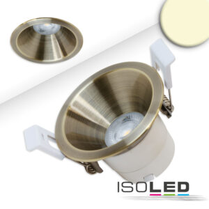 LED Einbaustrahler BACK60-68, messing geb., rund, 5W, CRI90, 2700K, rückversetzt, UGR<12, dimmbar