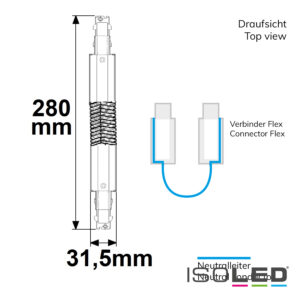 116233_skizze_a 3-Phasen DALI Flex-Verbinder, weiß