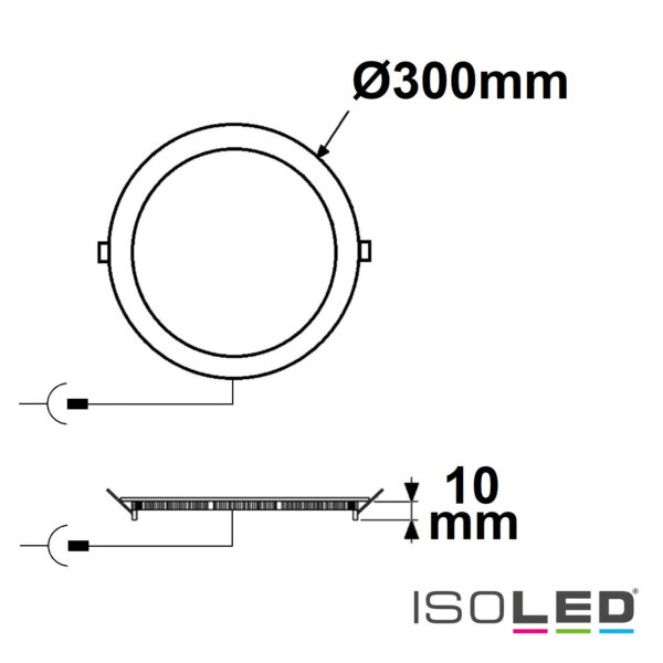 LED Downlight, 24W, rund ultraflach weiß, 300mm, ColorSwitch 3000|3500|4000K, dimmbar