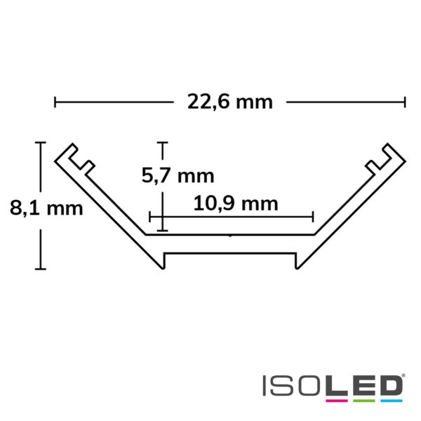 LED Eckprofil CORNER10 SLIM Aluminium eloxiert, 200cm