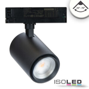 3-Phasen Schienen-Strahler Vollspektrum fokussierbar, 42W, 20°-70°, schwarz matt, 4000K
