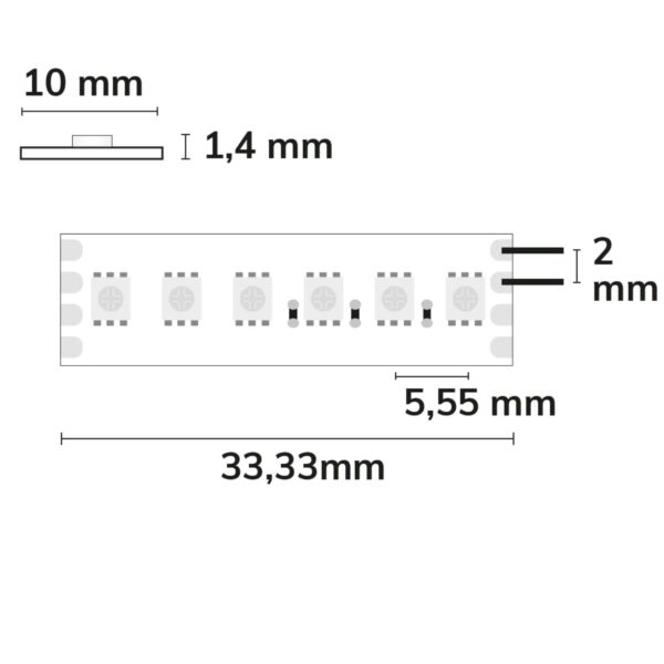 LED RGB Linear10 Flexband, 24V DC, 12W, IP20, 5m Rolle, 180 LED/m