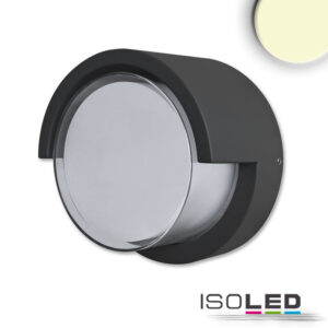 LED Wandleuchte rund, 6W, IP54, sandschwarz, warmweiß