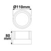 LED Wandleuchte rund, 6W, IP54, sandschwarz, warmweiß