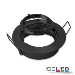 114418_2 Einbaurahmen rund, Loch 68mm, Alu schwarz, für GU10/MR16 Spots