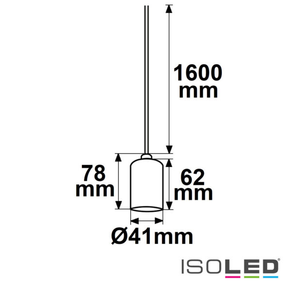 E27 Fassung schwarz mit schwarzem Kabel 160cm