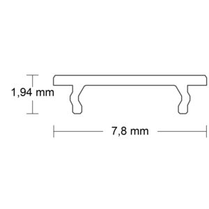 113648_skizze Abdeckung COVER24 opal/satiniert 200cm für Profil SURF6/LAMP40/FURNIT6