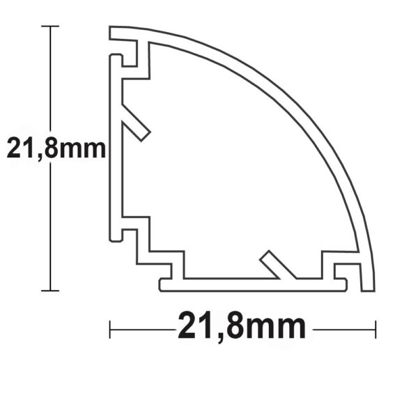 LED ECKPROFIL CORNER13, opal/satiniert, 260cm