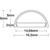 Abdeckung COVER26 opal/satiniert 200cm für Profil SURF12 HIDDEN