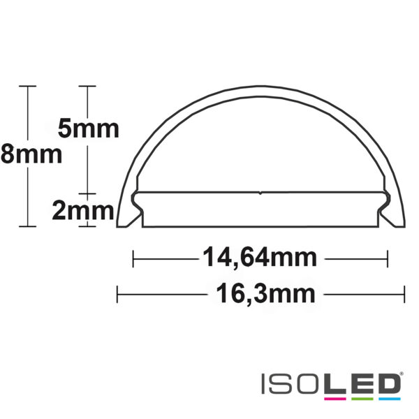 Abdeckung COVER26 opal/satiniert 200cm für Profil SURF12 HIDDEN