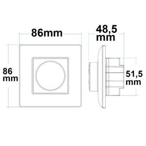 114546_skizze Sys-Pro 1 Zone Einbau-Drehknopf/Funk-Dimmer mit 0/1-10V Output + 4A Schaltrelais, 85-265V