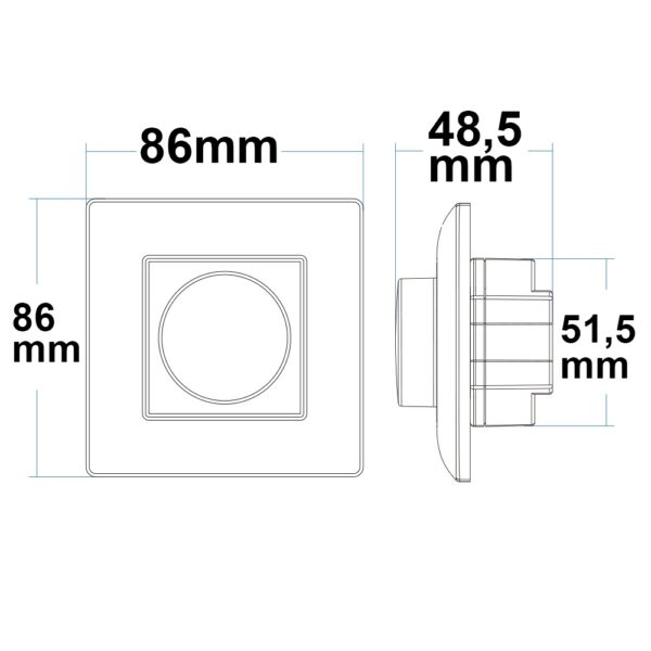 Sys-Pro 1 Zone Einbau-Drehknopf/Funk-Dimmer mit 0/1-10V Output + 4A Schaltrelais, 85-265V