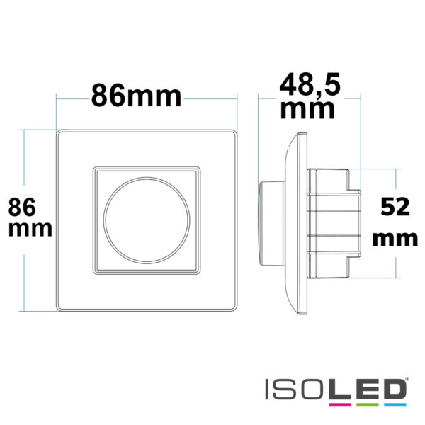 Sys-Pro 1 Zone Einbau-Drehknopf/Funk-Dimmer mit 0/1-10V Output + 4A Schaltrelais, 85-265V