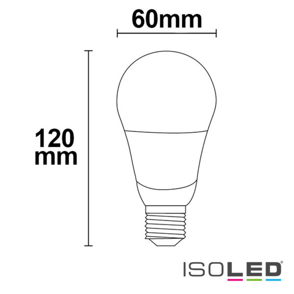 E27 LED 9W G60, 270°, weiß, warmweiß