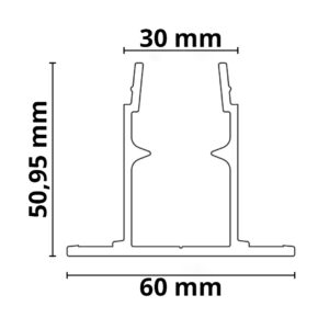 112841_skizze Montageschiene MR3 inkl. Montagefuß für Outdoor, 100cm