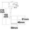 3-Phasen Schienen-Adapter für GU10-Spots, schwarz matt