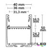 LED Aufbauprofil LAMP30 V1 Aluminium silber pulverbeschichtet, 200cm