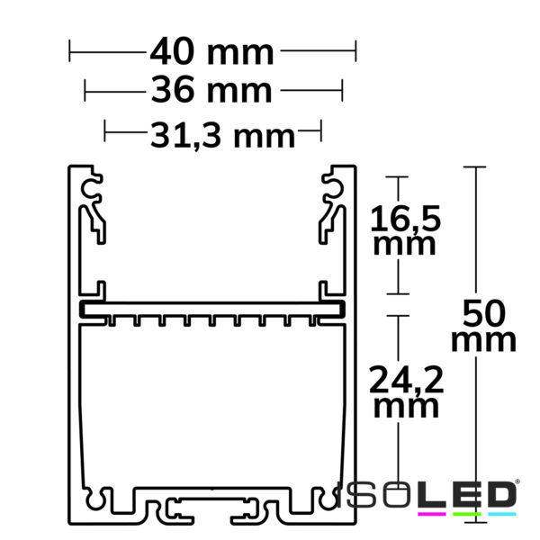 LED Aufbauprofil LAMP30 V1 Aluminium silber pulverbeschichtet, 200cm
