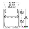 LED Aufbauprofil LAMP30 V1 Aluminium weiß RAL 9003 200cm