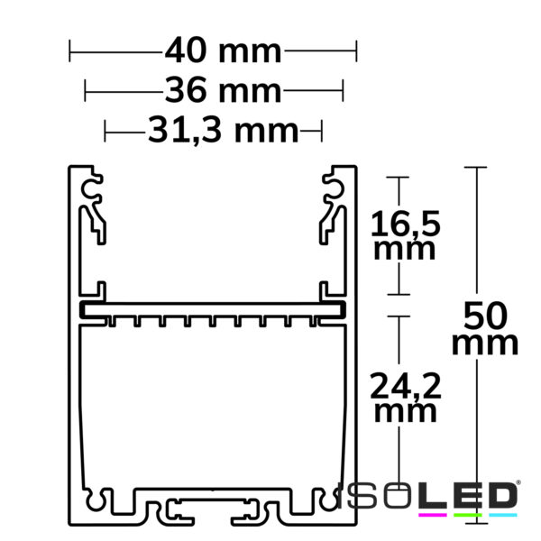 LED Aufbauprofil LAMP30 V1 Aluminium weiß RAL 9003 200cm