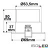 Einbaurahmen Slim rund, Loch 63,5mm, DN69, Alu gebürstet, für GU10/MR16 Spots