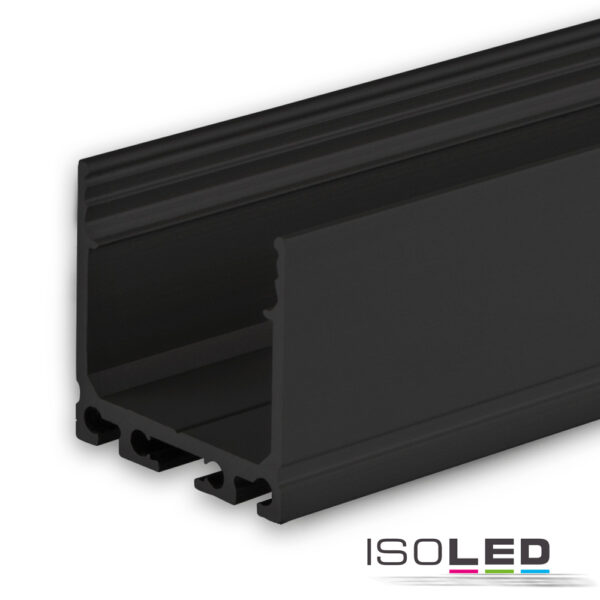 LED Aufbauprofil SURF24 Aluminium schwarz pulverbeschichtet RAL 9005, 200cm