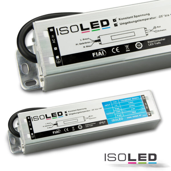 LED Trafo 24V/DC, 0-60W, IP66